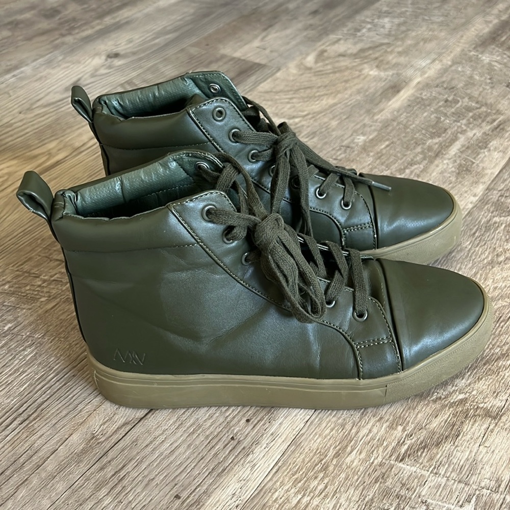 Matt & Nat Peel Vegan Olive High Top Sneakers.